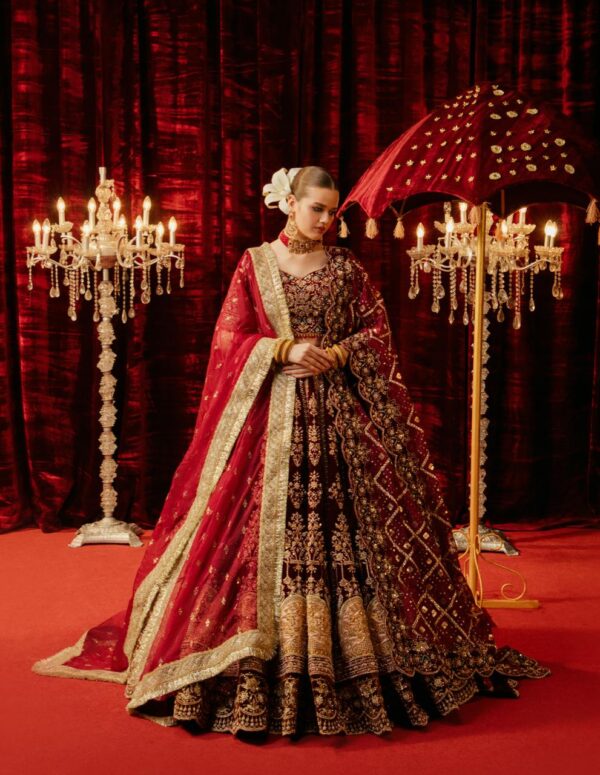 SHAH JAHAN (Mehroon Velvet with Golden Aplic)
